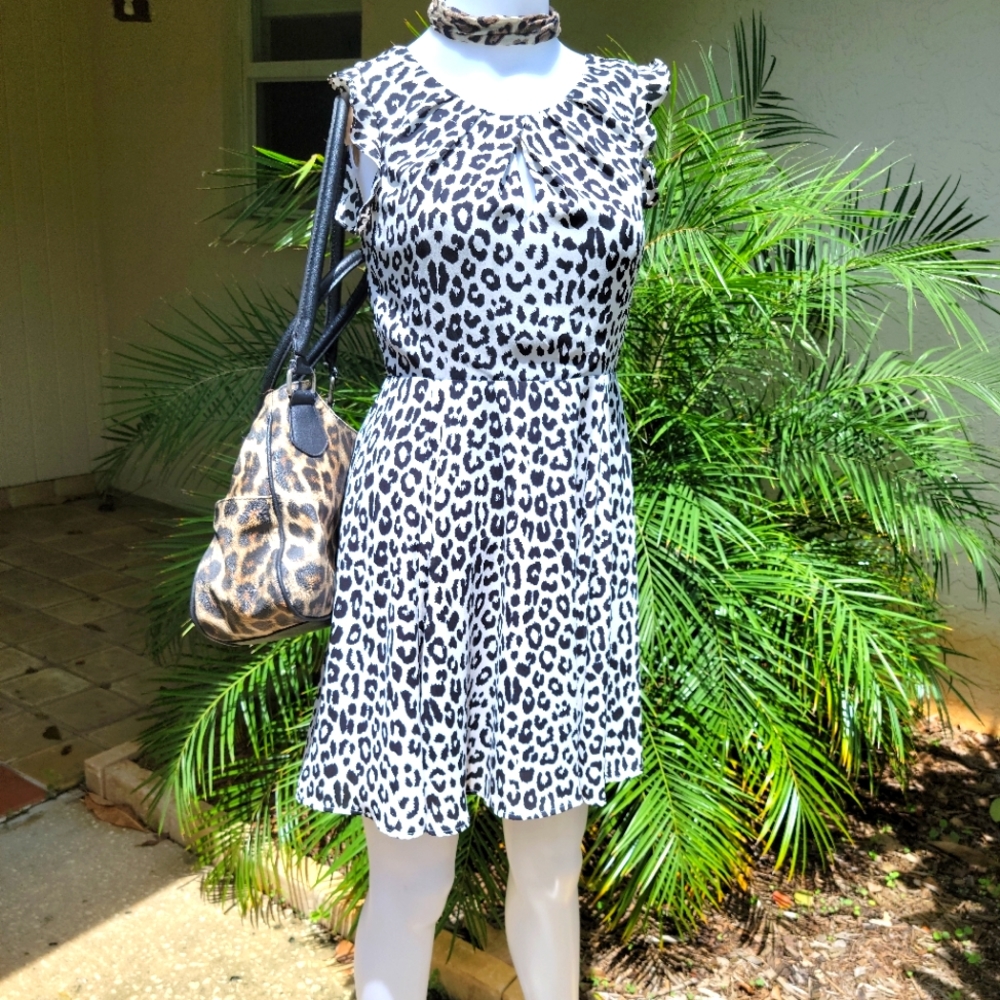 Express Leopard Cheetah Dress Size 0 Lace Back